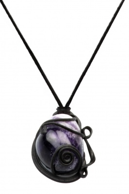 Artisan swirly pendant with amethyst