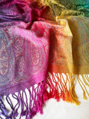 Rainbow 'pashmina' style scarf