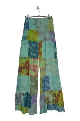 Revived green patchwork trousers