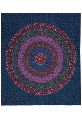 Handprinted mandala bedcover / wallhanging