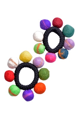 Colourful felt hair tie