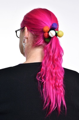 Colourful felt hair tie