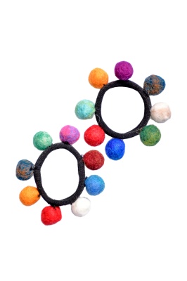 Small colourful felt hair tie