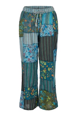 Forest folk wide leg patchwork trousers - Purple colour only