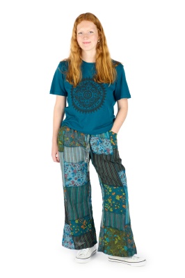 Forest folk wide leg patchwork trousers - Purple colour only