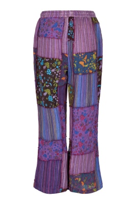 Forest folk wide leg patchwork trousers - Purple colour only