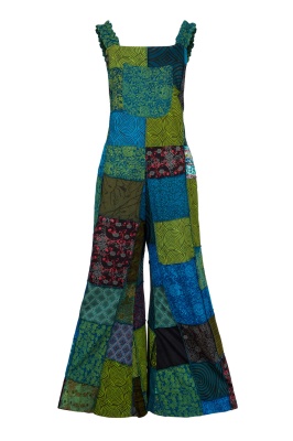 Gaia patchwork hippie flared dungarees