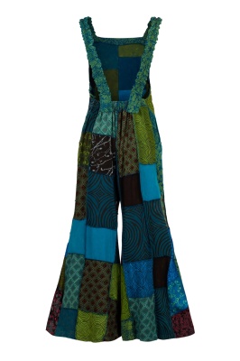 Gaia patchwork hippie flared dungarees