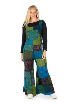 Gaia patchwork hippie flared dungarees