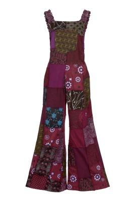 Gaia patchwork hippie flared dungarees