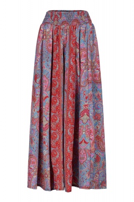 Extra wide palazzo silky trousers with pockets - twilight blue only