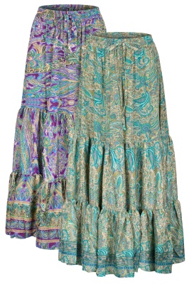 Zephyr silky tiered whimsy skirt