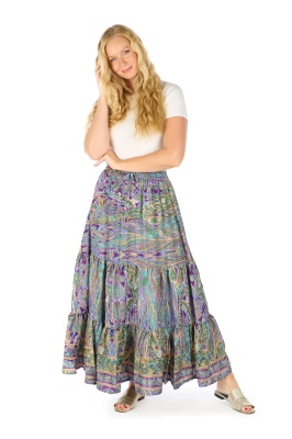 Zephyr silky tiered whimsy skirt