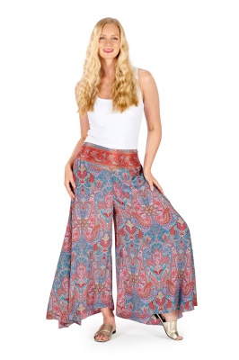 Wicked Dragon Clothing - Boho style flared silky trousers