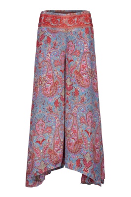 Revived boho style flared silky trousers