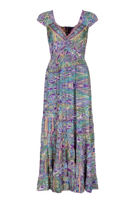 Zephyr ruched silky maxi dress