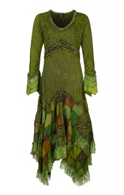 Wicked Dragon Clothing - Long boho style dress with patchwork skirt