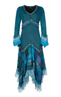 Wicked Dragon Clothing - Long boho style dress with patchwork skirt