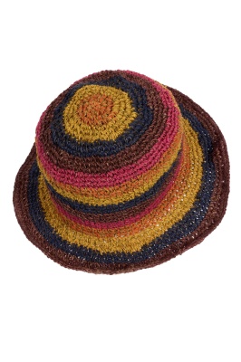 Hemp wire brim colourful hat