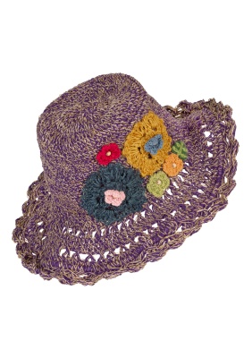 Hemp purple flower hat