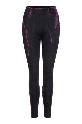 Black Red Tie Dye Womens Leggings with Pockets