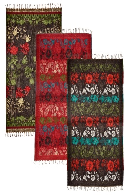 Extra large 'Yak Wool' style shawl with floral design