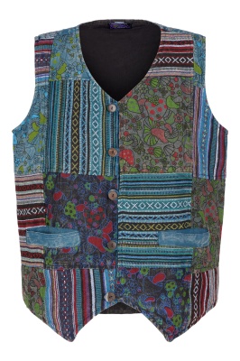 Bodhi mushroom patchwork waistcoat