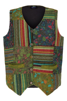 Bodhi mushroom patchwork waistcoat