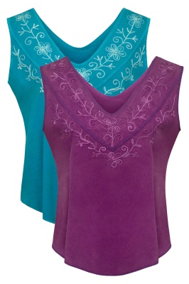 Genevieve embroidered sleeveless top