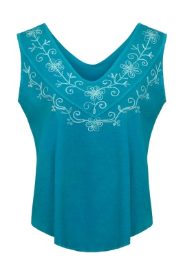 Genevieve embroidered sleeveless top