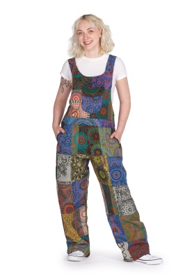 Bodhi patchwork dungarees