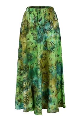 Celestial tie dye maxi skirt with pockets