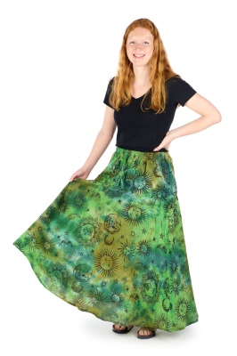 Celestial tie dye maxi skirt with pockets