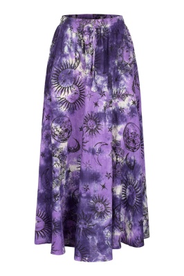 Celestial tie dye maxi skirt with pockets