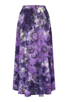 Celestial tie dye maxi skirt with pockets