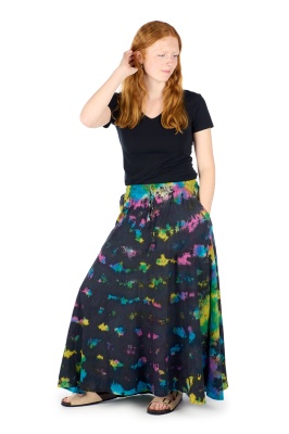 Nixie tie dye flared maxi skirt with pockets