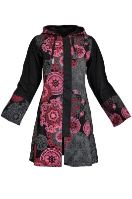 Pink Mandala Print Long Jacket