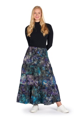 Celestial tiered maxi skirt