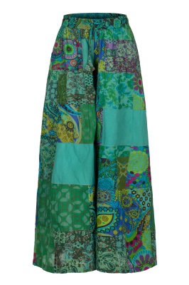 Waterlily patchwork wide leg trousers