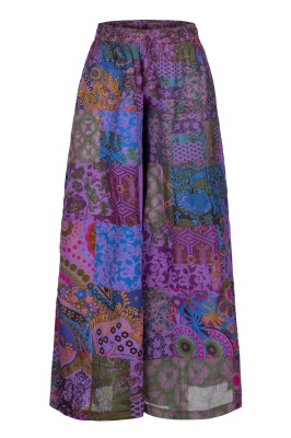 Waterlily patchwork wide leg trousers