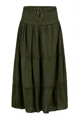 Textured Maxi Skirt in Inner Peas