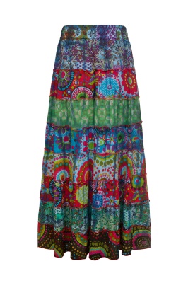 Waterlily tiered maxi skirt with pockets