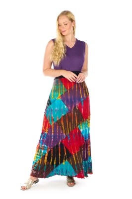 Cleopatra rainbow patchwork maxi dress with pockets