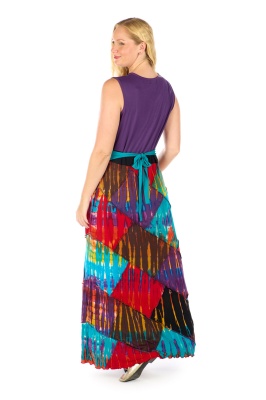 Cleopatra rainbow patchwork maxi dress with pockets