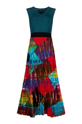 Revived Cleopatra rainbow patchwork maxi dress