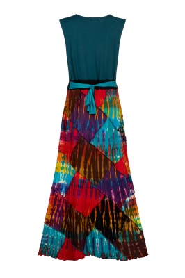 Cleopatra rainbow patchwork maxi dress with pockets