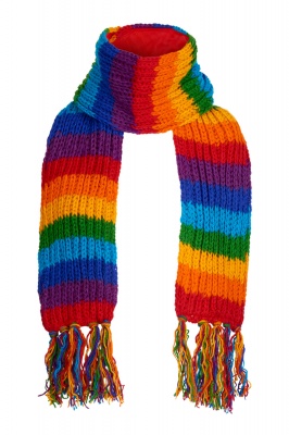 Long rainbow wool scarf