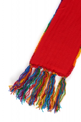 Long rainbow wool scarf