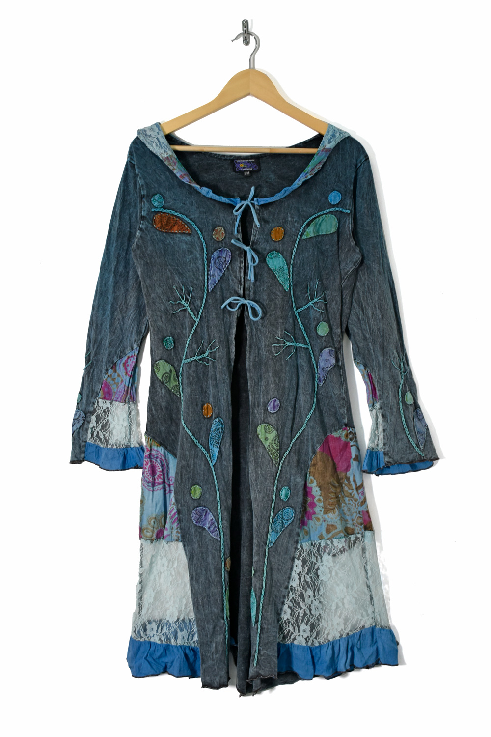 Revived boho jacket with lace and applique