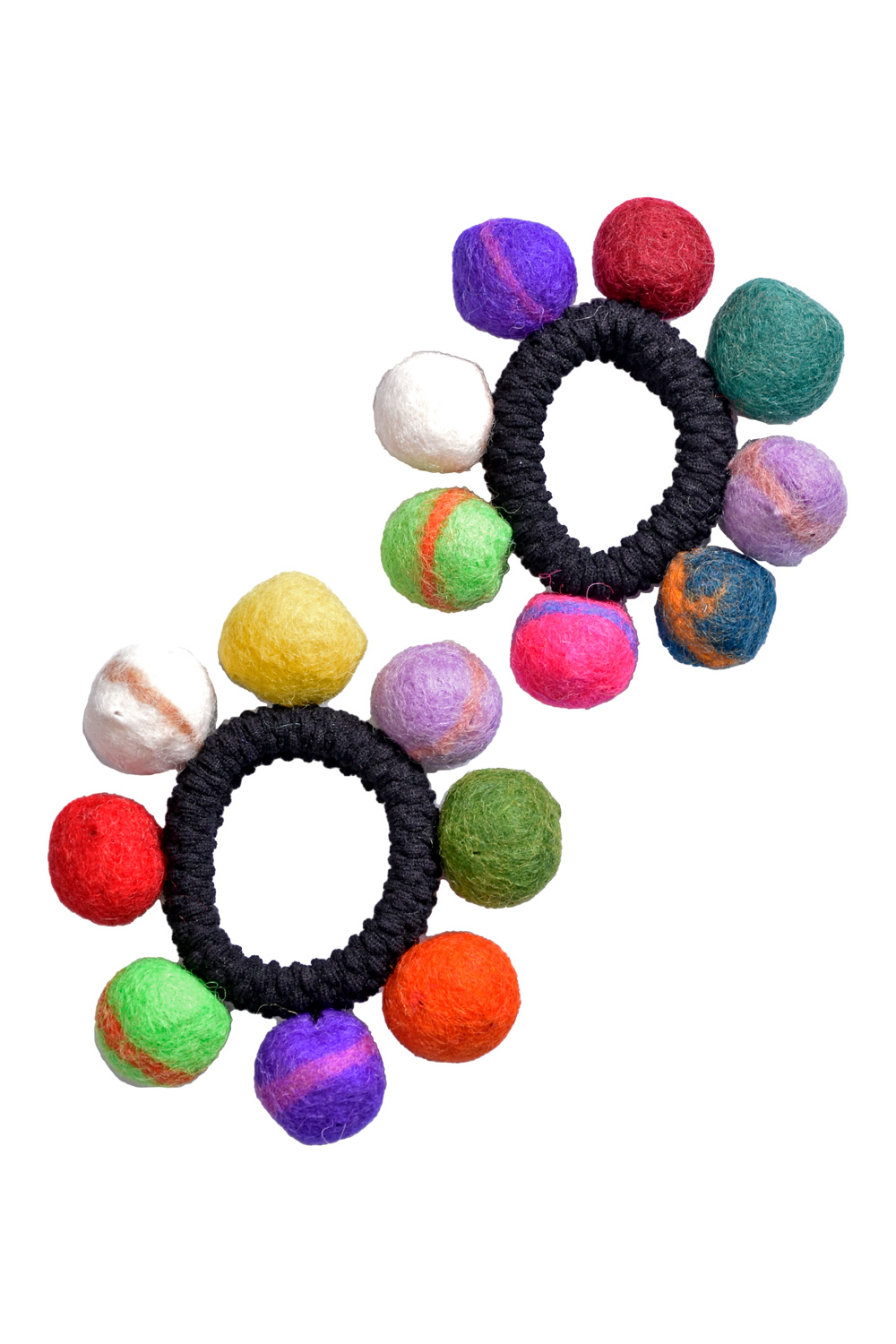 Colourful felt hair tie